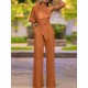 High Waist Solid Pocket Asymmetrical One Shoulder Jumpsuit High Waist Solid Pocket Asymmetrical One Shoulder Jumpsuit