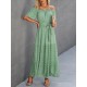 Dot Print Off Shoulder Short Sleeve Dress With Belt Dot Print Off Shoulder Short Sleeve Dress With Belt