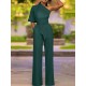 High Waist Solid Pocket Asymmetrical One Shoulder Jumpsuit High Waist Solid Pocket Asymmetrical One Shoulder Jumpsuit