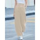 Solid Pocket Button Wide Leg High Waist Casual Pants Solid Pocket Button Wide Leg High Waist Casual Pants
