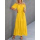 Dot Print Off Shoulder Short Sleeve Dress With Belt Dot Print Off Shoulder Short Sleeve Dress With Belt