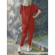 Solid Ruffle Pocket Half Sleeve Round Neck Suit Solid Ruffle Pocket Half Sleeve Round Neck Suit