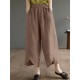 Solid Asymmetrical Hem Pocket Wide Leg Crop Pants Solid Asymmetrical Hem Pocket Wide Leg Crop Pants