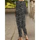 Leopard Print Pocket Tie Long Sleeve Elastic Waist Two Pieces Set Leopard Print Pocket Tie Long Sleeve Elastic Waist Two Pieces Set