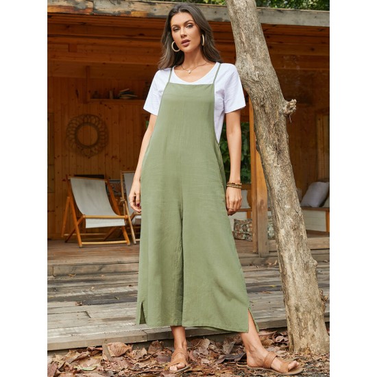 Pocket Solid Loose Fit Brief Summer Jumpsuit Pocket Solid Loose Fit Brief Summer Jumpsuit
