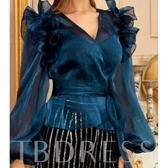 High-end women's long-sleeved chiffon top HE1613-02-02 High-end women's long-sleeved chiffon top HE1613-02-02