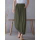 Solid Elastic Waist Drawstring Pocket Cotton Casual Pants Solid Elastic Waist Drawstring Pocket Cotton Casual Pants