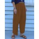 Women Zipper Pleated Commute Button Side Pocket Solid Casual Pants Women Zipper Pleated Commute Button Side Pocket Solid Casual Pants