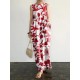 Plant Print Pocket Round Neck Sleeveless Print Dress Plant Print Pocket Round Neck Sleeveless Print Dress