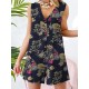 Sleeveless Button Print Flower Pocket Regular Fit Jumpsuit Sleeveless Button Print Flower Pocket Regular Fit Jumpsuit