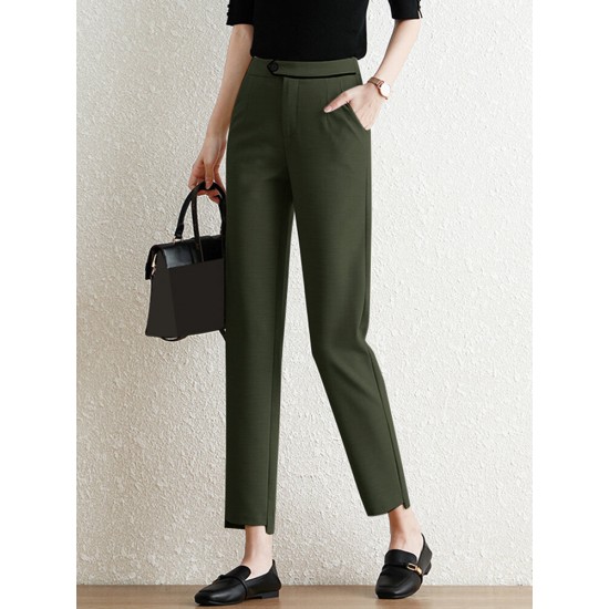 Contrast Pocket Step Hem Tailored Pants For Women Contrast Pocket Step Hem Tailored Pants For Women