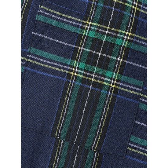 Plaid Print Button Pocket Short Sleeve Wide Leg Jumpsuit Plaid Print Button Pocket Short Sleeve Wide Leg Jumpsuit