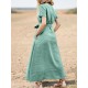 Solid Pocket Sash Short Sleeve Cotton Casual Maxi Dress Solid Pocket Sash Short Sleeve Cotton Casual Maxi Dress