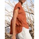 Solid Pocket Slit V neck Short Sleeve Casual Blouse Solid Pocket Slit V neck Short Sleeve Casual Blouse