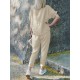 Solid Ruffle Pocket Half Sleeve Round Neck Suit Solid Ruffle Pocket Half Sleeve Round Neck Suit