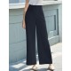 Solid Pocket Button Wide Leg High Waist Casual Pants Solid Pocket Button Wide Leg High Waist Casual Pants