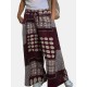Printed Patchwork Wide Legged Side Pockets Elastic Pants For Women Printed Patchwork Wide Legged Side Pockets Elastic Pants For Women