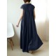 Solid Button Lapel Ruched Short Sleeve Maxi Shirt Dress Solid Button Lapel Ruched Short Sleeve Maxi Shirt Dress