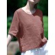 Solid Half Sleeve Crew Neck Casual Women Blouse Solid Half Sleeve Crew Neck Casual Women Blouse
