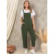 Solid Pocket Sleeveless Button Casual Jumpsuit For Women Solid Pocket Sleeveless Button Casual Jumpsuit For Women