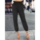 Solid Color Drawstring High Waist Elastic Casual Pants With Pockets Solid Color Drawstring High Waist Elastic Casual Pants With Pockets