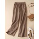 Solid Drawstring Pocket Elastic Waist Casual Pants Solid Drawstring Pocket Elastic Waist Casual Pants
