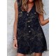 Plants Print Pocket Button Front Sleeveless V neck Romper Plants Print Pocket Button Front Sleeveless V neck Romper