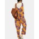 Tribal Flower Print Wide Leg Jumpsuit For Women Tribal Flower Print Wide Leg Jumpsuit For Women
