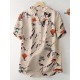 Random Flower Print Button Short Sleeve V neck Blouse Random Flower Print Button Short Sleeve V neck Blouse
