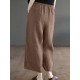 Solid Asymmetrical Hem Pocket Wide Leg Crop Pants Solid Asymmetrical Hem Pocket Wide Leg Crop Pants