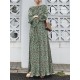 Geo Print Long Sleeve Slit Side Crew Neck Maxi Dress Geo Print Long Sleeve Slit Side Crew Neck Maxi Dress