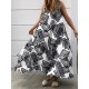 Geometry Print Backless Sleeveless V Neck Spaghetti Maxi Dress Geometry Print Backless Sleeveless V Neck Spaghetti Maxi Dress