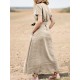 Solid Pocket Sash Short Sleeve Cotton Casual Maxi Dress Solid Pocket Sash Short Sleeve Cotton Casual Maxi Dress