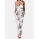 Flower Print Drawstring Pocket Strap Jumpsuit For Women Flower Print Drawstring Pocket Strap Jumpsuit For Women