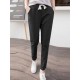 Solid Pocket Drawstring Elastic Waist Casual Tapered Pants Solid Pocket Drawstring Elastic Waist Casual Tapered Pants