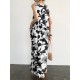 Plant Print Pocket Round Neck Sleeveless Print Dress Plant Print Pocket Round Neck Sleeveless Print Dress