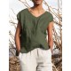 Solid Pocket Slit V neck Short Sleeve Casual Blouse Solid Pocket Slit V neck Short Sleeve Casual Blouse