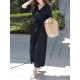 Solid Belt Pocket Button Ruffle Sleeve V neck Jumpsuit Solid Belt Pocket Button Ruffle Sleeve V neck Jumpsuit