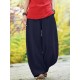 Solid Pocket Elastic Waist Cotton Casual Pants Solid Pocket Elastic Waist Cotton Casual Pants