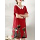 Cartoon Cat Print Contrast Peter Pan Collar Short Sleeve Dress Cartoon Cat Print Contrast Peter Pan Collar Short Sleeve Dress