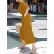 Solid Belt Pocket Button Ruffle Sleeve V neck Jumpsuit Solid Belt Pocket Button Ruffle Sleeve V neck Jumpsuit