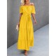 Dot Print Off Shoulder Short Sleeve Dress With Belt Dot Print Off Shoulder Short Sleeve Dress With Belt