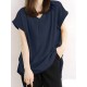 Solid Ruched Short Sleeve V Neck Casual Blouse Solid Ruched Short Sleeve V Neck Casual Blouse