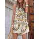 Sleeveless Button Print Flower Pocket Regular Fit Jumpsuit Sleeveless Button Print Flower Pocket Regular Fit Jumpsuit