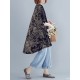 Plant Print Split V Neck High Low Hem Cotton Casual Blouse Plant Print Split V Neck High Low Hem Cotton Casual Blouse