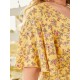 Plus Size V neck Tribal Button Design Short Sleeves Maxi Dress Plus Size V neck Tribal Button Design Short Sleeves Maxi Dress