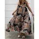Geometry Print Backless Sleeveless V Neck Spaghetti Maxi Dress Geometry Print Backless Sleeveless V Neck Spaghetti Maxi Dress