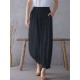 Solid Elastic Waist Drawstring Pocket Cotton Casual Pants Solid Elastic Waist Drawstring Pocket Cotton Casual Pants