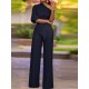 High Waist Solid Pocket Asymmetrical One Shoulder Jumpsuit High Waist Solid Pocket Asymmetrical One Shoulder Jumpsuit