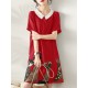 Cartoon Cat Print Contrast Peter Pan Collar Short Sleeve Dress Cartoon Cat Print Contrast Peter Pan Collar Short Sleeve Dress